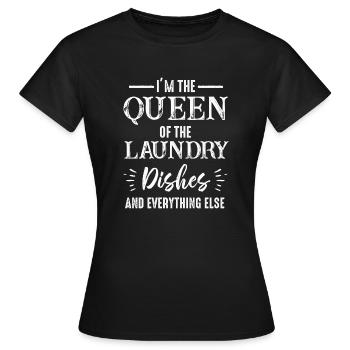 Reine de la lessive, de la vaisselle et de tout le reste - T-shirt Femme - noir - Devant - AI Model Female 172 dark (172cm)