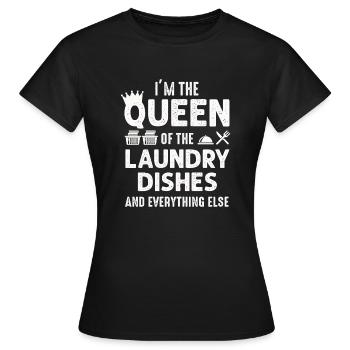 Reine de la lessive, de la vaisselle et de tout le reste - T-shirt Femme - noir - Devant - AI Model Female 172 dark (172cm)