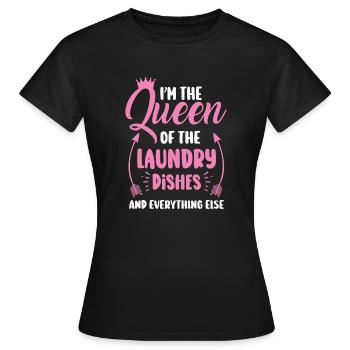 Reine de la lessive, de la vaisselle et de tout le reste - T-shirt Femme - noir - Devant - AI Model Female 172 dark (172cm)