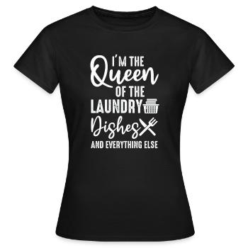 Reine de la lessive, de la vaisselle et de tout le reste - T-shirt Femme - noir - Devant - AI Model Female 172 dark (172cm)