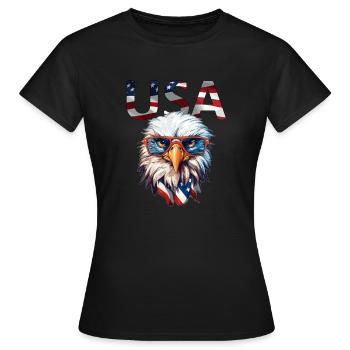 USA America Eagle American Independence Day - T-shirt Femme - noir - Devant - AI Model Female 172 dark (172cm)