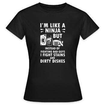 Comme une femme au foyer ninja - T-shirt Femme - noir - Devant - AI Model Female 172 dark (172cm)