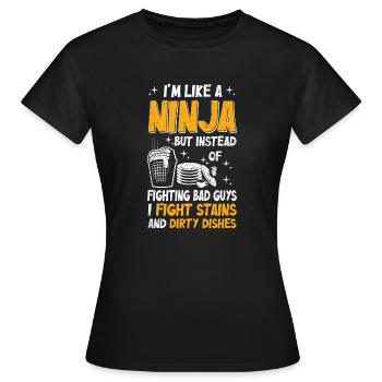 Comme une femme au foyer ninja - T-shirt Femme - noir - Devant - AI Model Female 172 dark (172cm)