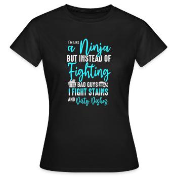 Comme une femme au foyer ninja - T-shirt Femme - noir - Devant - AI Model Female 172 dark (172cm)