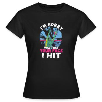 Je suis désolé, c’était ton visage que j’ai - T-shirt Femme - noir - Devant - AI Model Female 172 dark (172cm)