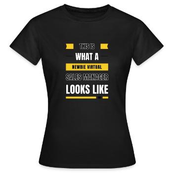 Newbie virtual sales manager - Women's T-Shirt - black - Front - AI Model Female 172 dark (172cm)