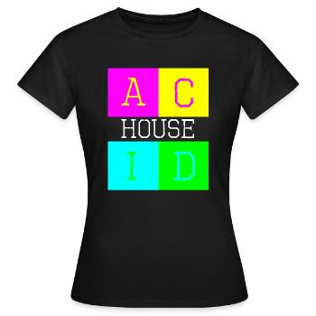 Acid house d - T-shirt Femme - noir - Devant - AI Model Female 172 dark (172cm)