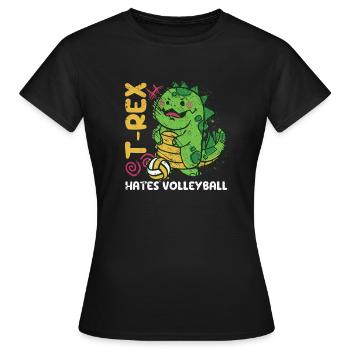 T-Rex déteste les joueurs de volleyball athlètes sports de loisir - T-shirt Femme - noir - Devant - AI Model Female 172 dark (172cm)