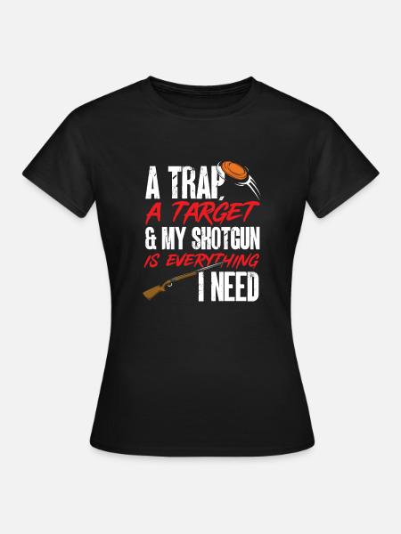 Trapschießen Skeet Tontaubenschießen - Frauen T-Shirt - Schwarz
