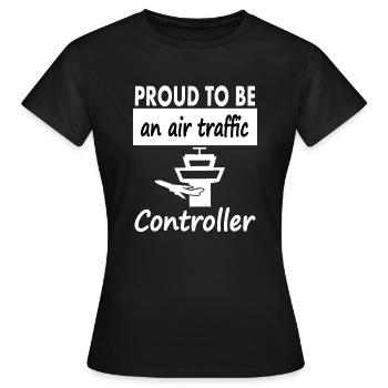 Je suis un contrôleur d’inondation Airport Airplane Gift Idea - T-shirt Femme - noir - Devant - AI Model Female 172 dark (172cm)