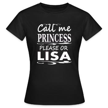 Je m’appelle Lisa, je suis Lisa, nom de jeune fille, cadeau - T-shirt Femme - noir - Devant - AI Model Female 172 dark (172cm)