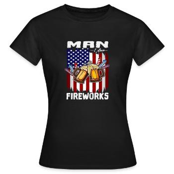 4th Of July Party Man I Love Fireworks American - T-shirt Femme - noir - Devant - AI Model Female 172 dark (172cm)
