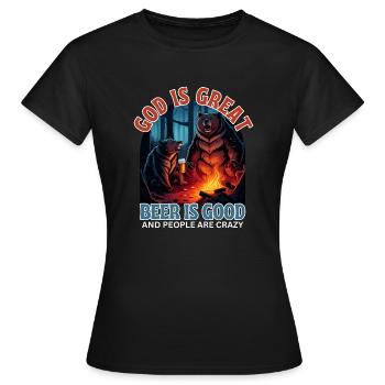 La bière est bonne et les gens sont entravés - T-shirt Femme - noir - Devant - AI Model Female 172 dark (172cm)
