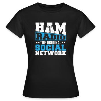 Signal Network Ham Radio The Original Social Netwo - Frauen T-Shirt - Schwarz - Vorne - AI Model Female 172 dark (172cm)