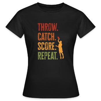 Ultimate Frisbee Wurfscheibe - Frauen T-Shirt - Schwarz - Vorne - AI Model Female 172 dark (172cm)