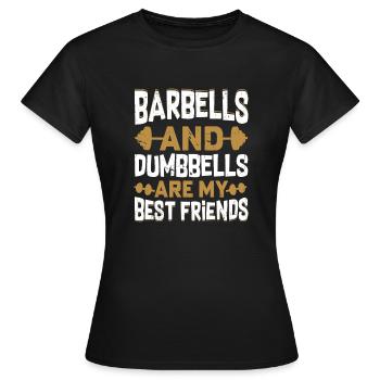 Barbells And Dumbbells Haltères Haltères Haltères Haltères Haltères Haltères - T-shirt Femme - noir - Devant - AI Model Female 172 dark (172cm)
