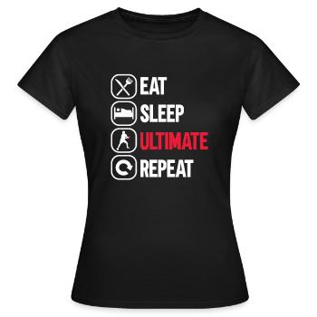 Ultimate Frisbee Wurfscheibe - Frauen T-Shirt - Schwarz - Vorne - AI Model Female 172 dark (172cm)