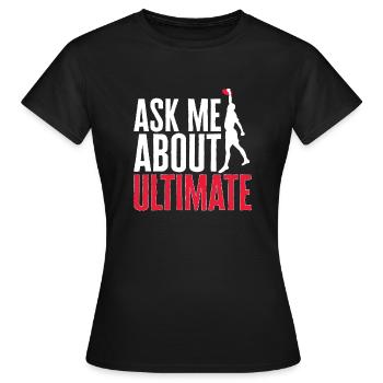 Ultimate Frisbee Wurfscheibe - Frauen T-Shirt - Schwarz - Vorne - AI Model Female 172 dark (172cm)