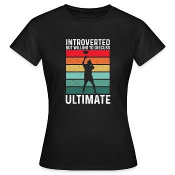 Ultimate Frisbee Wurfscheibe - Frauen T-Shirt - Schwarz - Vorne - AI Model Female 172 dark (172cm)