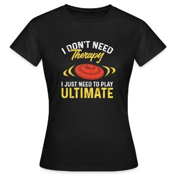 Ultimate Frisbee Wurfscheibe - Frauen T-Shirt - Schwarz - Vorne - AI Model Female 172 dark (172cm)