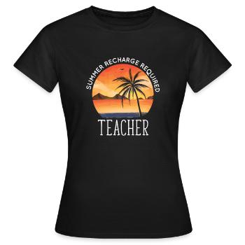 Dernier jour de recharge estivale des enseignants - T-shirt Femme - noir - Devant - AI Model Female 172 dark (172cm)