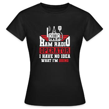Amateur Radio Opérateur Antenne Antenne Amateur - T-shirt Femme - noir - Devant - AI Model Female 172 dark (172cm)