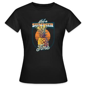 Aloha Heure d’été - T-shirt Femme - noir - Devant - AI Model Female 172 dark (172cm)