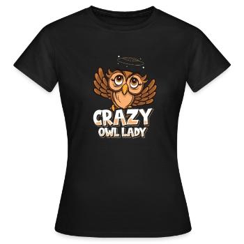 Hibou Dame Ornithologue nocturne Oiseaux amoureux des oiseaux - T-shirt Femme - noir - Devant - AI Model Female 172 dark (172cm)