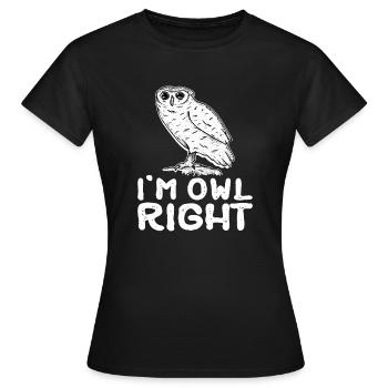 Ornithologue Oiseaux De Proie Nocturne Je suis Hibou - T-shirt Femme - noir - Devant - AI Model Female 172 dark (172cm)