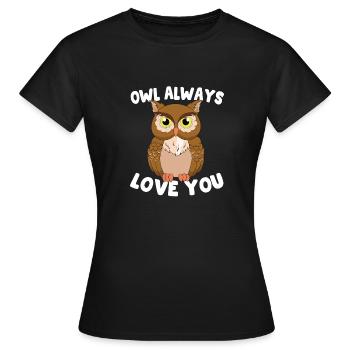 Owl Always Love You Owlets Nocturnal Birds Of Prey - Women's T-Shirt - black - Front - AI Model Female 172 dark (172cm)
