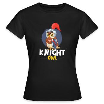 Knight Owl Ornithologue nocturne Oiseaux De Proie - T-shirt Femme - noir - Devant - AI Model Female 172 dark (172cm)
