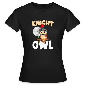 Nocturnal Owlets Bird Lover Knight Owl - Women's T-Shirt - black - Front - AI Model Female 172 dark (172cm)