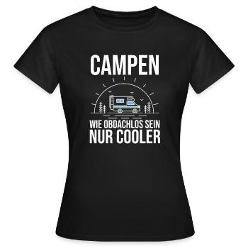 Wohnmobil Wohnwagen Camping Camper - Frauen T-Shirt - Schwarz - Vorne - AI Model Female 172 dark (172cm)