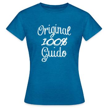 Original 100% Guido - Frauen T-Shirt - Antikblaues Saphir meliert - Vorne - AI Model Female 172 dark (172cm)