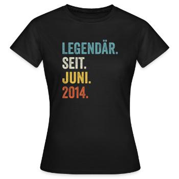 9. Geburtstag 9 Jahre Legendär Seit Juni 2014 - Frauen T-Shirt - Schwarz - Vorne - AI Model Female 172 dark (172cm)