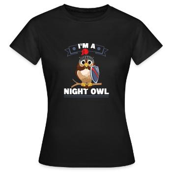 I'm A Knight Owl Birds Of Prey Owlets Enthusiast - Women's T-Shirt - black - Front - AI Model Female 172 dark (172cm)