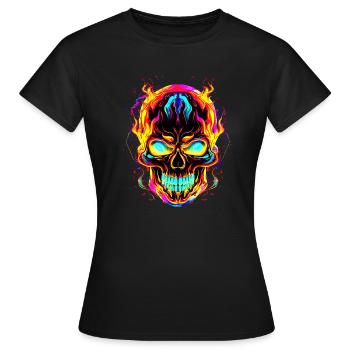 Edgy et alternatif: Crâne gothique - T-shirt Femme - noir - Devant - AI Model Female 172 dark (172cm)