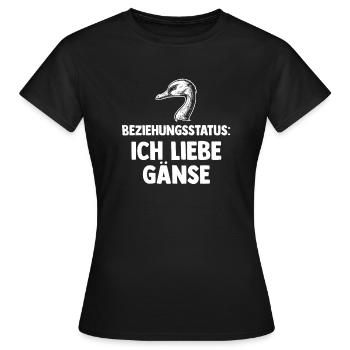 Beziehungsstatus Gans Gänse - Frauen T-Shirt - Schwarz - Vorne - AI Model Female 172 dark (172cm)