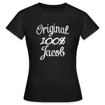 Original 100% Jacob - Frauen T-Shirt - Schwarz - Vorne - AI Model Female 172 dark (172cm)