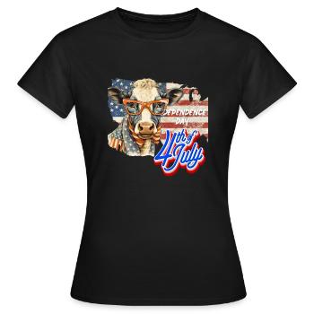 July 4 - U.S. Independence Day - Women's T-Shirt - black - Front - AI Model Female 172 dark (172cm)