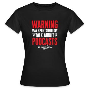 Podcasteur Podcast - T-shirt Femme - noir - Devant - AI Model Female 172 dark (172cm)