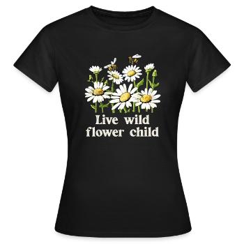 Marguerites Marguerites d’été Marguerites Jardin de fleurs - T-shirt Femme - noir - Devant - AI Model Female 172 dark (172cm)