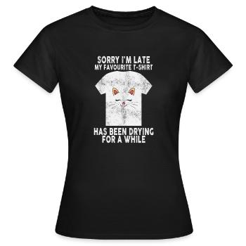 Tut mir leid, dass ich spät Hausfrau putzt Hausfrau Hausfrau - Frauen T-Shirt - Schwarz - Vorne - AI Model Female 172 dark (172cm)