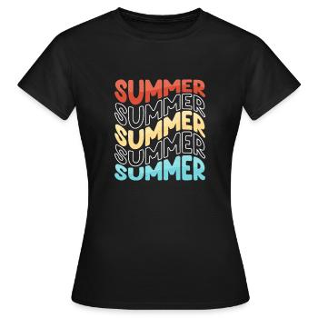 Summer - Frauen T-Shirt - Schwarz - Vorne - AI Model Female 172 dark (172cm)