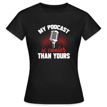 Podcasteur Podcast - T-shirt Femme - noir - Devant - AI Model Female 172 dark (172cm)