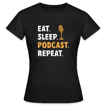 Podcasteur Podcast - T-shirt Femme - noir - Devant - AI Model Female 172 dark (172cm)