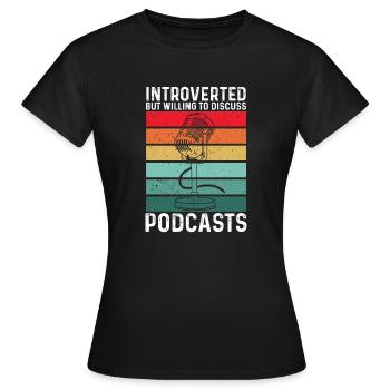 Podcasteur Podcast - T-shirt Femme - noir - Devant - AI Model Female 172 dark (172cm)
