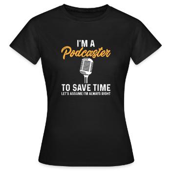 Podcasteur Podcast - T-shirt Femme - noir - Devant - AI Model Female 172 dark (172cm)