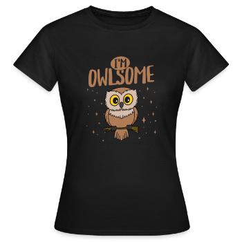 Je suis hibou oiseau nocturne oiseau de nuit - T-shirt Femme - noir - Devant - AI Model Female 172 dark (172cm)