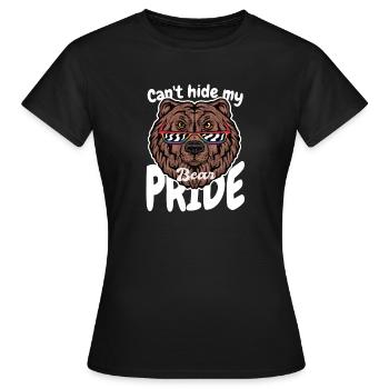 kann meinen Bärenstolz nicht verstecken / Gay, CSD - Frauen T-Shirt - Schwarz - Vorne - AI Model Female 172 dark (172cm)